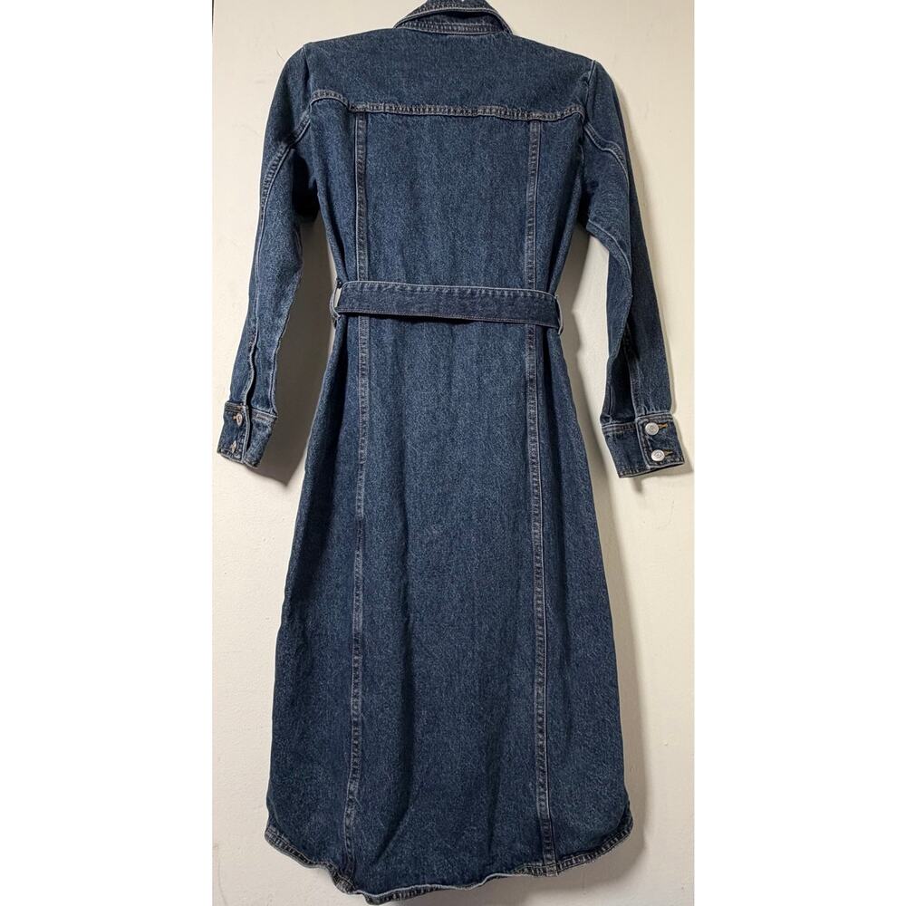 Sm Zara the Doro Midi Denim Dress Button Front Western Y2K Americana Cowgirl - Picture 6 of 8